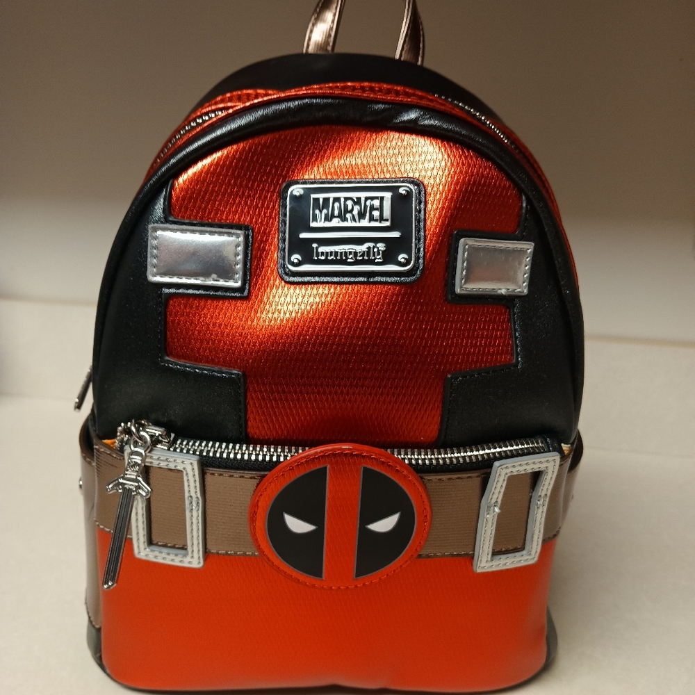 Loungefly Deadpool Mini Backpack - Black and Orange